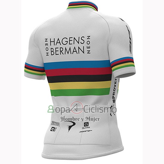 Uci Mondo Campione Androni Giocattoli Ropa Ciclismo Culotte Corto 2019 Hombre Mangas Cortas Blanco